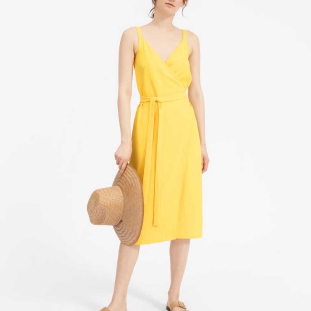 Everlane Yellow Wrap Dress